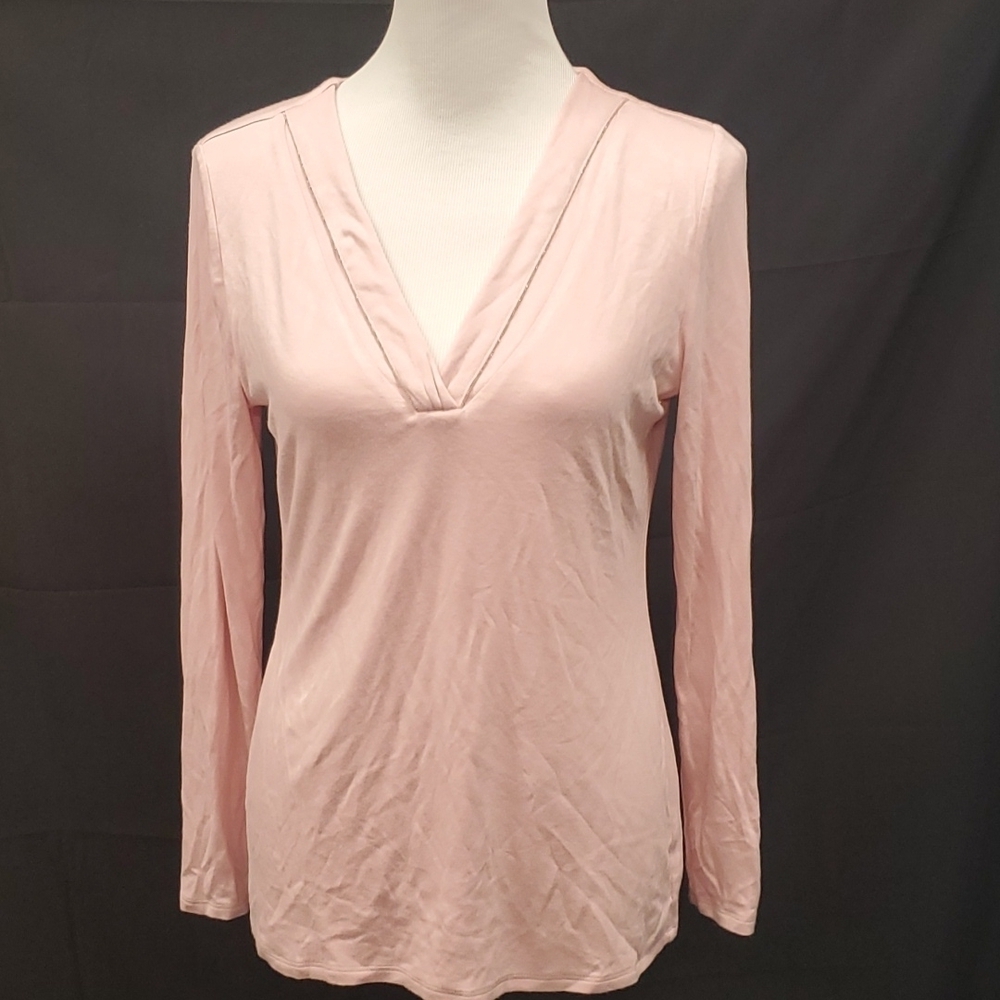 WHBM Pink Zipper Blouse SZ SM